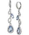 GIVENCHY PAVE & COLOR CRYSTAL LINEAR DROP EARRINGS