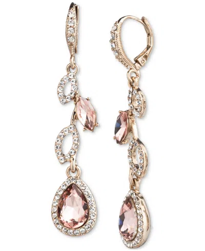 Givenchy Pave & Color Crystal Linear Drop Earrings In Light Pink