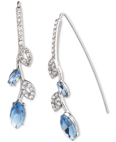 Givenchy Pave & Color Crystal Threader Earrings In Grotto Blu
