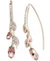 GIVENCHY PAVE & COLOR CRYSTAL THREADER EARRINGS
