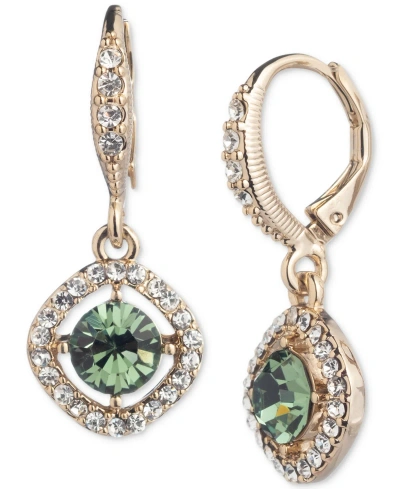 Givenchy Pave & Color Cubic Zirconia Orbital Drop Earrings In Lt,pas Grn