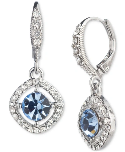 Givenchy Pave & Color Cubic Zirconia Orbital Drop Earrings In Turq,aqua