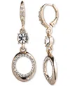GIVENCHY PAVE & CRYSTAL DOUBLE DROP EARRINGS