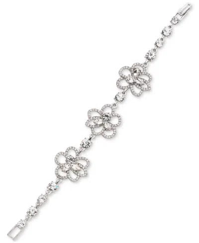 Givenchy Pave & Crystal Flower Flex Bracelet In Crystal Wh