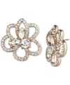 GIVENCHY PAVE & CRYSTAL FLOWER STUD EARRINGS