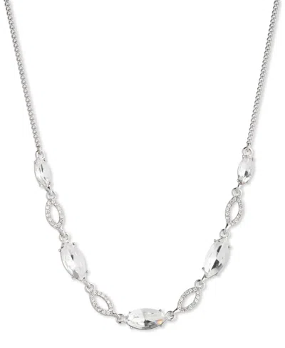 Givenchy Pave & Crystal Statement Necklace, 16" + 3" Extender In Metallic