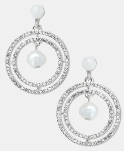 Givenchy Pave & Imitation Pearl Orbital Drop Earrings In Gold