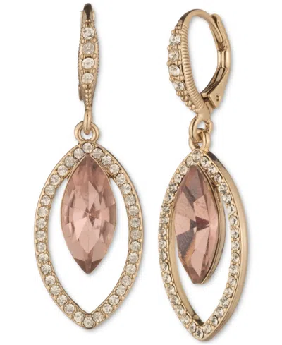 Givenchy Pave & Marquise Crystal Open Drop Earrings In Pink