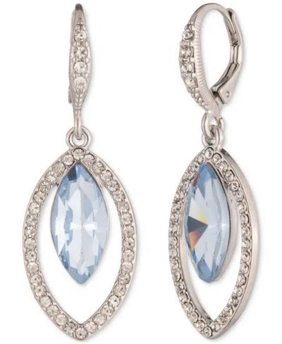 Givenchy Pave & Marquise Crystal Open Drop Earrings In Turq,aqua