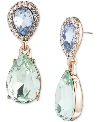Givenchy Pave & Pear-shape Crystal Drop Earrings In Lt.green