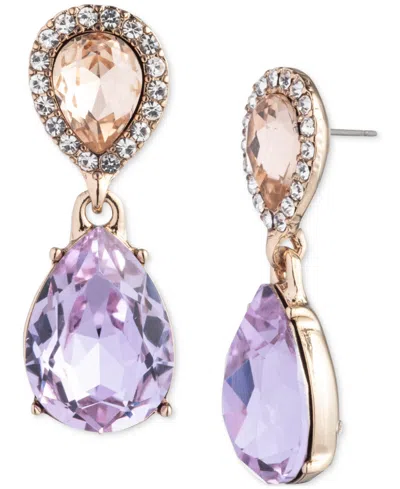 Givenchy Pave & Pear-shape Crystal Drop Earrings In Purple