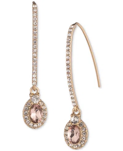 Givenchy Pave & Stone Oval Halo Threader Earrings In Lt,paspink