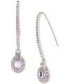 Givenchy Pave & Stone Oval Halo Threader Earrings In Purple