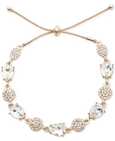 Givenchy Pave Cluster & Pear-shape Crystal Slider Bracelet In Gold