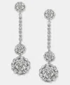 Givenchy Pave Cluster Linear Drop Earrings In White