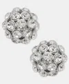 Givenchy Pave Cluster Stud Earrings In White