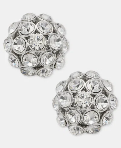Givenchy Pave Cluster Stud Earrings In White