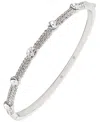 Givenchy Pave Crystal Bangle Bracelet In Silver