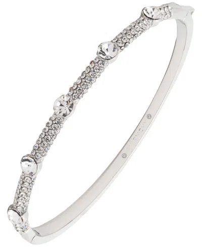 Givenchy Pave Crystal Bangle Bracelet In Silver