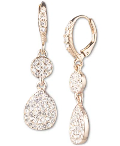 Givenchy Pave Crystal Disc Double Drop Earrings In Gold