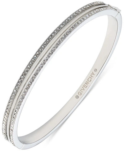 Givenchy Pave Crystal Double-row Bangle Bracelet In White