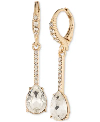 Givenchy Pave Crystal Linear Drop Earrings In Gold