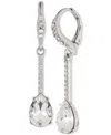 Givenchy Pave Crystal Linear Drop Earrings In White