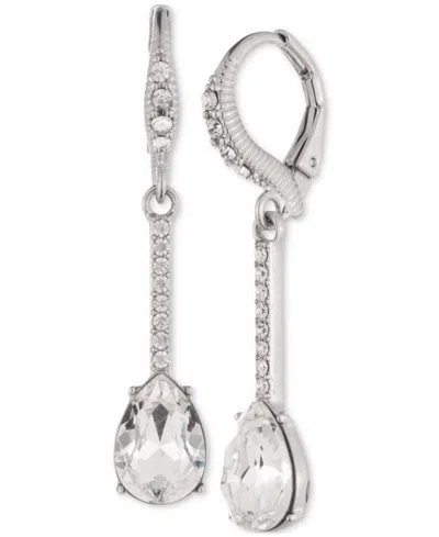 Givenchy Pave Crystal Linear Drop Earrings In White