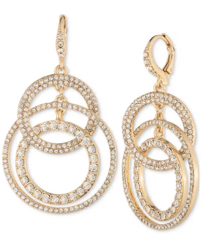 Givenchy Pave Crystal Orbital Drop Earrings In Gold