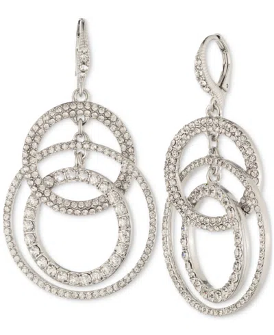 Givenchy Pave Crystal Orbital Drop Earrings In White
