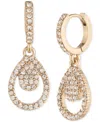 Givenchy Pave Crystal Pear-shape Charm Hoop Earrings