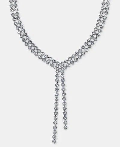 Givenchy Pave Double Row Lariat Necklace, 16" + 3" Extender In White