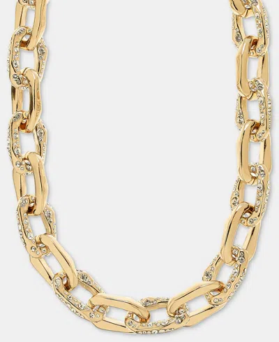 Givenchy Pave Link Collar Necklace, 16" + 3" Extender In Gold