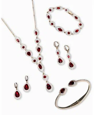 Givenchy Pave Stone Metal Tone Collection In Red