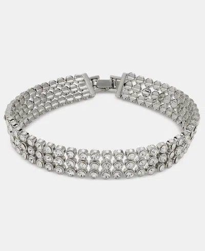 Givenchy Pave Triple Row Flex Bracelet In White