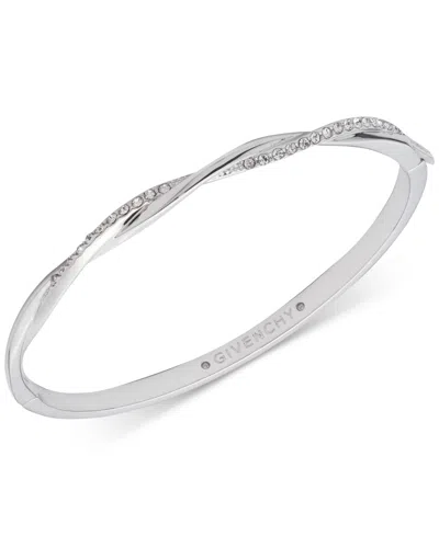 Givenchy Pave Twist Bangle Bracelet In Silver