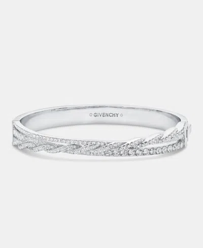 Givenchy Pave Twist Bangle Bracelet In White