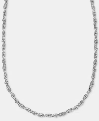 Givenchy Pave Twist Collar Necklace, 16" + 3" Extender In White