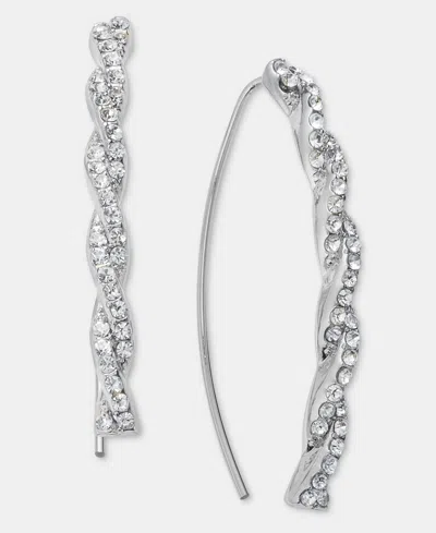 Givenchy Pave Twist Threader Earrings In White