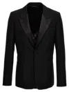 Givenchy Peak Lapel Wool Blazer In Black