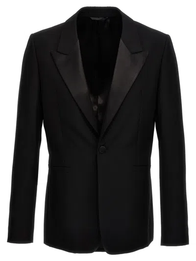 Givenchy Peak Lapel Wool Blazer In Black