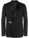 Givenchy Peak-lapels Hook-fastening Blazer In Black