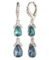 Givenchy Pear Glass Stone Double Drop Earrings In White