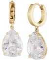 Givenchy Pear-shape Cubic Zirconia Charm Hoop Earrings In Gold