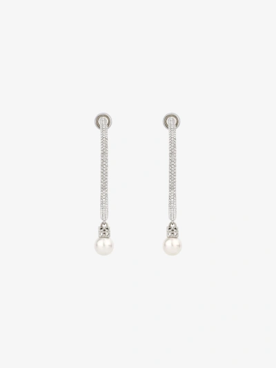 Givenchy Pearl Earrings In Metal With Crystals In Metallic