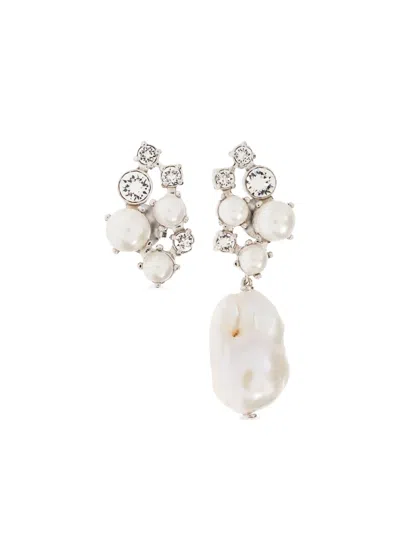 Givenchy Crystal And Faux Pearl-embellished Earrings In White