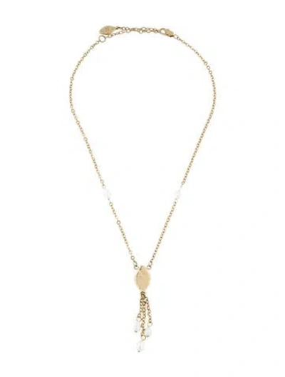 Pre-owned Givenchy Pearl Pendant Necklace, 16.25" In White