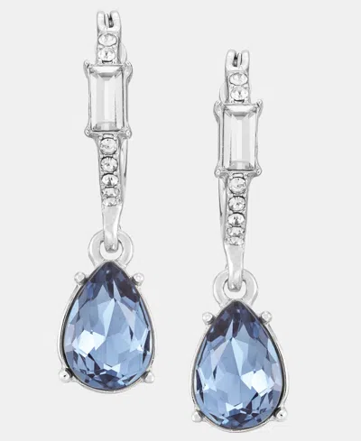 Givenchy Pear-shape Crystal Charm Hoop Earrings In Blue
