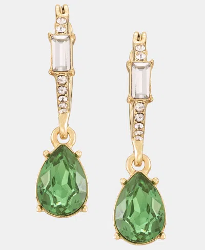 Givenchy Pear-shape Crystal Charm Hoop Earrings In Green