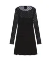 Givenchy Draped Dress In Jersey And Shiny Monogram 72 Tulle In Black